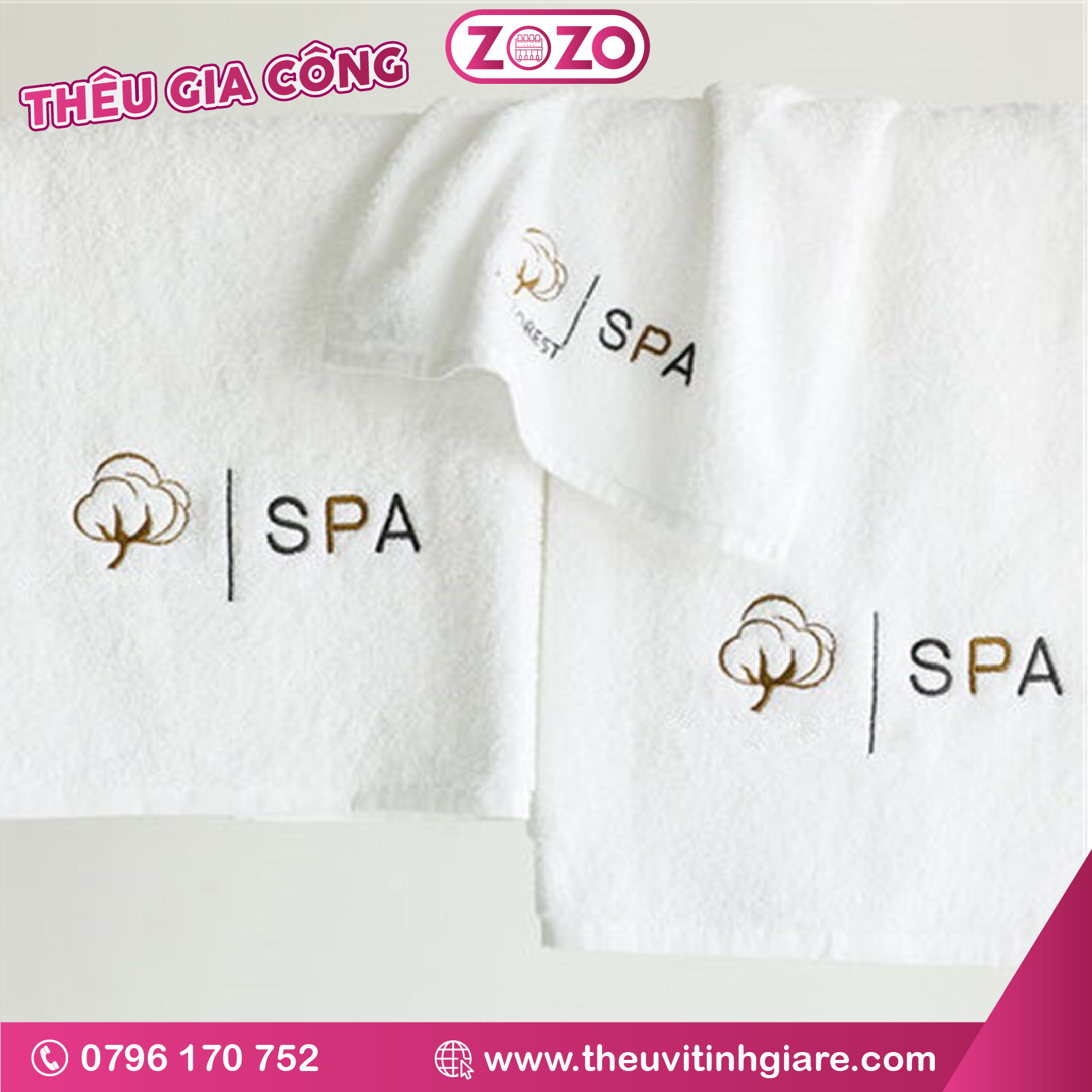 Thêu khăn spa